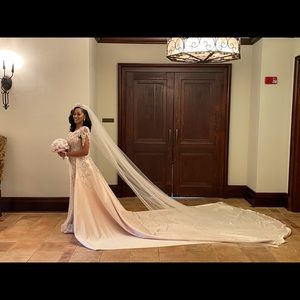 Couture Lebanese Wedding gown detachable train.